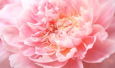  a close up of a pink flower with a blurry back drop of light in the background of the flower is a pale pink color.  generative ai