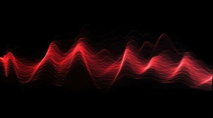 Sound waves oscillating with the glow of light, abstract technology background..
