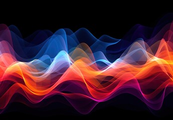 colored smoke, waves on a black background