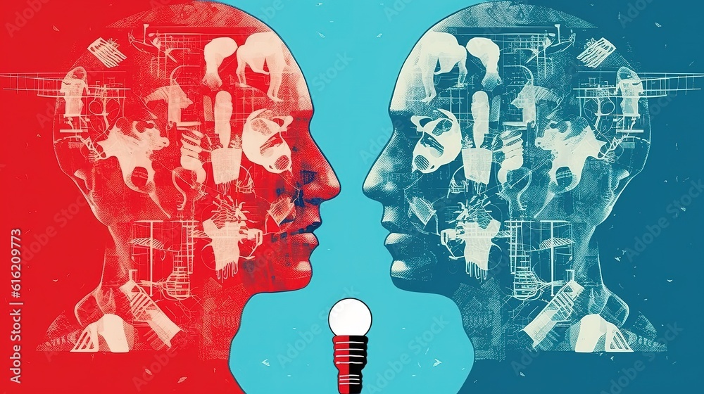 Poster human big data visualization. futuristic artificial intelligence concept. aesthetic cyber mind desig