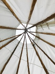 white tipi against blue sky © 3greymares