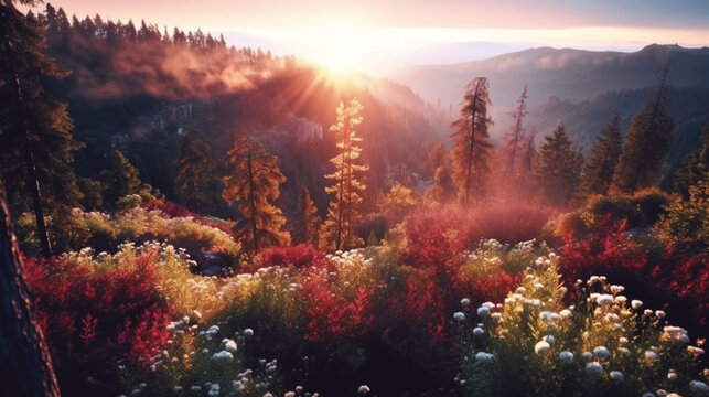Paisaje floreado