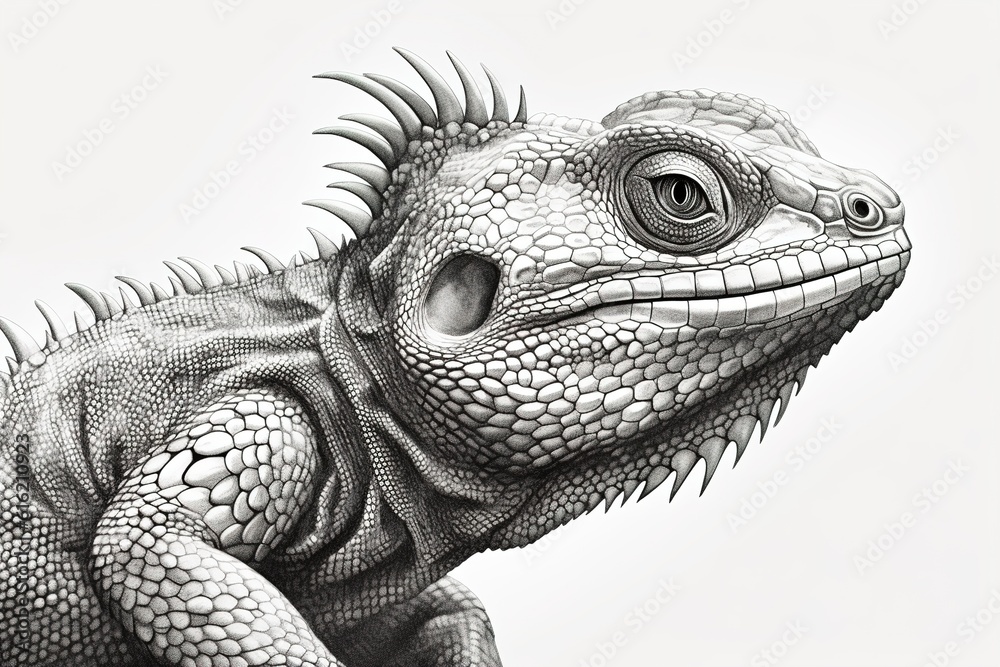 Poster lizard isolated on white background. generated by ai.