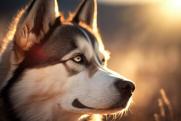 Obraz premium husky dog looking on background