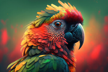 parrot looking on background