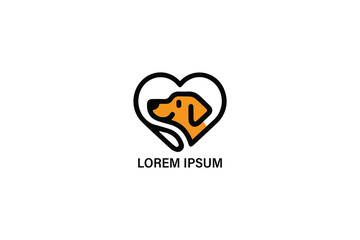 Dog care, pet love logo design, dog illustration, dog logo design, veterinary logo