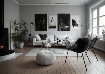 Modern clean Design: Beautiful Interior. Generative AI