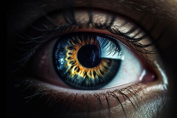 Soul Reflection: Macro Close-Up of Human Eye. Generative AI