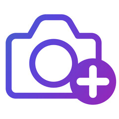Obraz premium Add photo icon with camera