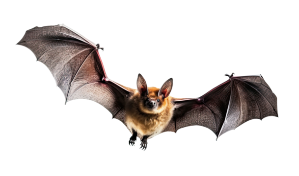 Flying bat isolated on transparent background, Generative AI