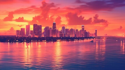 Obraz premium Miami Vibes Wallpaper Background