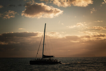 sailboat at sunset