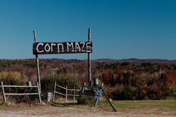 corn maze sign