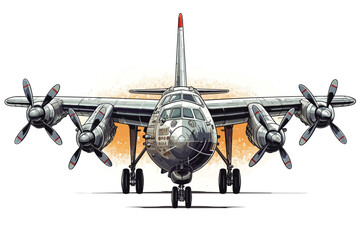 Fototapeta na wymiar Bombers are aircraft designed to carry and deliver military helicopter isolated on white background.