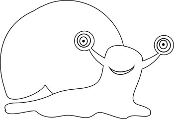 Snail line drawing for design decoration.