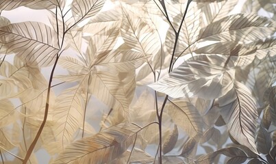  a close up of a leafy plant with sunlight coming through the leaves on the back of the leaves and the back of the leaves.  generative ai