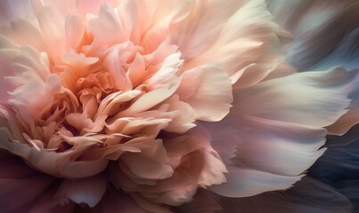  a large pink flower is in the middle of a picture with a blue background and a pink center is in the middle of the picture.  generative ai