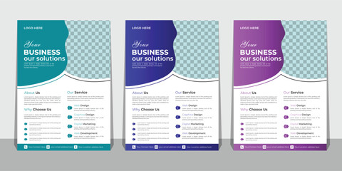 Naklejka premium Creative Corporate & Business Flyer Brochure Template Design, abstract business flyer, vector template design. Brochure design, cover, annual report, poster, flyer. front montserrat