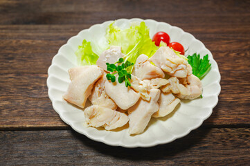 鶏むね肉のレンチン蒸し