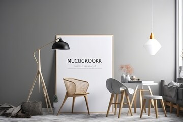 mock up posters, contemporary home decor, Scandinavian design,. Generative AI