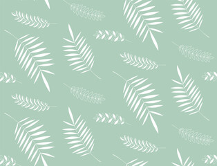 Fototapeta na wymiar Seamless pattern with palm leaves and twigs.