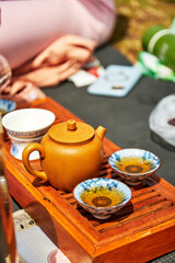 teapot and cups for chinese traditional tea