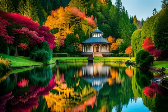 japanese garden in the morning Generated AI