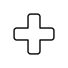 Plus line icon. Simple vector sign, editable stroke