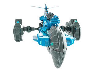 steam punk spaceship in white background cool view