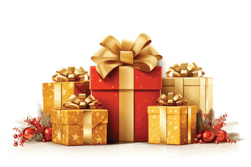 Christmas decoration with christmas tree gift boxes red candles christmas vector art illustration.