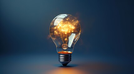 Idea concept, light bulb on empty background, generative ai