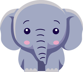 Cute elephant cartoon minimal