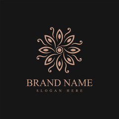 Floral luxury logo design vector template