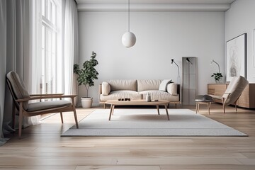 Modern minimalistic interior design for homes. Generative AI