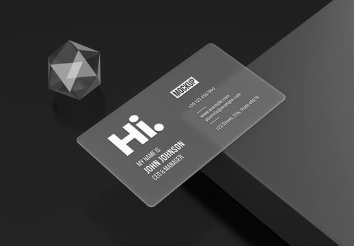 Transparent Business Card Mockup