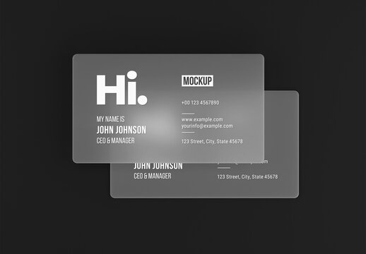 Transparent Business Card Mockup