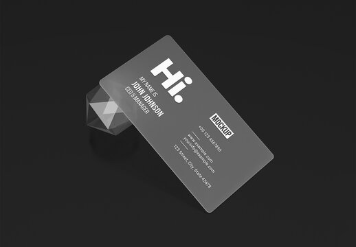 Transparent Business Card Mockup
