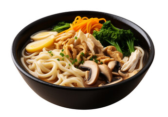 Yaki-udon on transparent background. Generative AI.