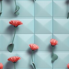 Color Splash Petals: A Trendy Flower Pattern. Seamless pattern. Digitales Papier. generative ai illustration.