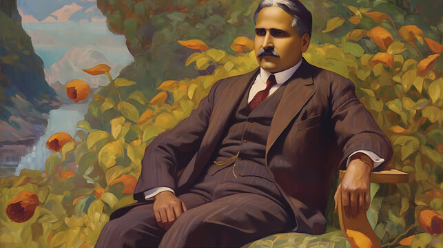 Portrait of Doctor Allama Muhammad Iqbal. (The national poet of Pakistan).