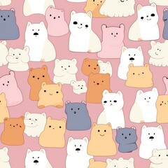 Obraz premium Marshmallow Paradise: A Trendy Sweet Escape. Super trendy. Seamless pattern. Digitales Papier. generative ai illustration.