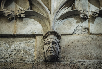 Details of Palace of the Government of Catalonia, Gothic Quarter in Barcelona, Spain