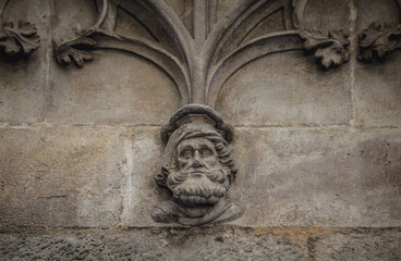 Closeup on Palace of the Government of Catalonia in Barcelona, Spain