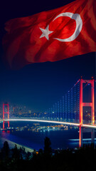 15th july democracy day of Turkiye concet vertical photo