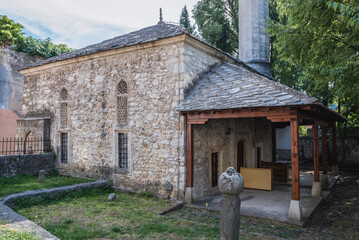 Exterior of Roznamedzi Ibrahim efendi mosque in Mostar, Bosnia and Herzegovina