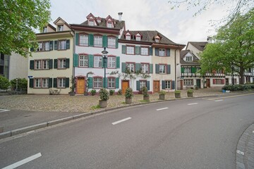 beautiful old historical buildings in basel switzerland