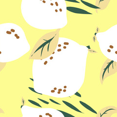 Pattern tropical exotic lemons, limes. Vector seamless pattern for design, print, fabric, wallpaper, textile, paper, etc.