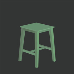 green chair vector art 