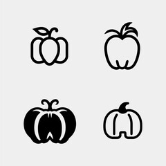 apple icon set on white background 