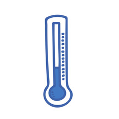 Cold weather thermometer icon vector illustration on white background. Flat web design element